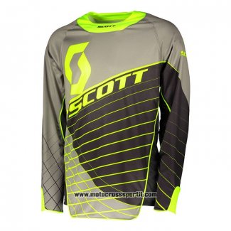 2020 Motocross Ciclismo Maglie Scott Manica Lunga Grigio Giallo