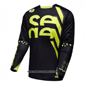 2020 Motocross Ciclismo Maglie Seven Manica Lunga Nero Giallo