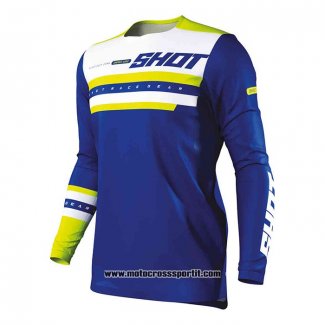 2020 Motocross Ciclismo Maglie Shot Manica Lunga Blu