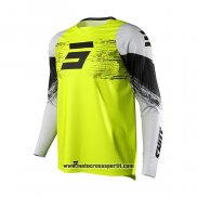 2021 Shot Motocross Ciclismo Maglie Manica Lunga Giallo Bianco