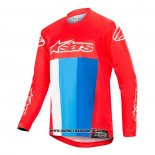 2020 Motocross Ciclismo Maglie Alpinestars Manica Lunga Rosso Blu