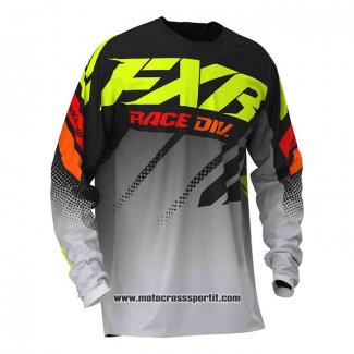 2020 Motocross Ciclismo Maglie FXR Manica Lunga Nero Bianco