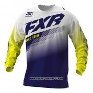 2020 Motocross Ciclismo Maglie FXR Manica Lunga Scuro Blu Giallo