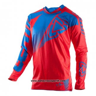 2020 Motocross Ciclismo Maglie Leatt Manica Lunga Rosso Blu