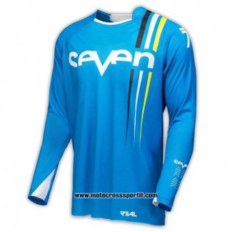 2020 Motocross Ciclismo Maglie Seven Manica Lunga Blu