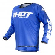 2020 Motocross Ciclismo Maglie Shot Manica Lunga Blu