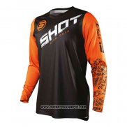 2020 Motocross Ciclismo Maglie Shot Manica Lunga Nero Arancione