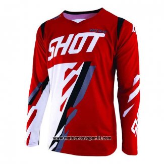 2020 Motocross Ciclismo Maglie Shot Manica Lunga Rosso