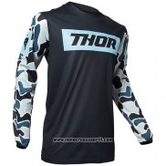 2020 Motocross Ciclismo Maglie Thor Manica Lunga Scuro Blu