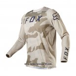 2021 FOX Motocross Ciclismo Maglie Manica Lunga Marrone Bianco