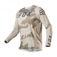 2021 FOX Motocross Ciclismo Maglie Manica Lunga Marrone Bianco