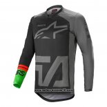 2021 Motocross Ciclismo Maglie Alpinestars Manica Lunga Grigio