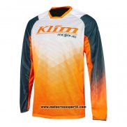 2021 Motocross Ciclismo Maglie Klim Manica Lunga Arancione Bianco