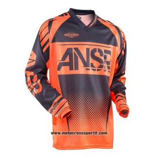 2020 Motocross Ciclismo Maglie ANSR Manica Lunga Arancione Nero