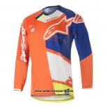 2020 Motocross Ciclismo Maglie Alpinestars Manica Lunga Blu Arancione