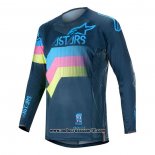 2020 Motocross Ciclismo Maglie Alpinestars Manica Lunga Blu