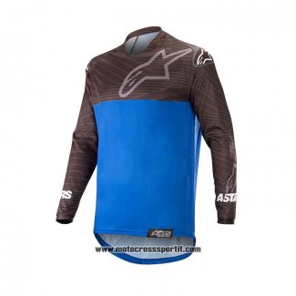 2020 Motocross Ciclismo Maglie Alpinestars Manica Lunga Nero Blu