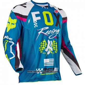 2020 Motocross Ciclismo Maglie FOX Manica Lunga Blu