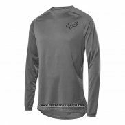 2020 Motocross Ciclismo Maglie FOX Manica Lunga Grigio