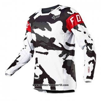 2020 Motocross Ciclismo Maglie FOX Manica Lunga Nero Bianco