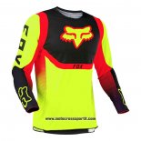 2020 Motocross Ciclismo Maglie FOX Manica Lunga Nero Giallo