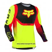 2020 Motocross Ciclismo Maglie FOX Manica Lunga Nero Giallo