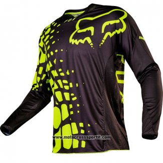 2020 Motocross Ciclismo Maglie FOX Manica Lunga Nero Giallo