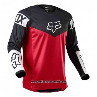 2020 Motocross Ciclismo Maglie FOX Manica Lunga Nero Rosso