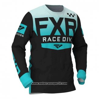 2020 Motocross Ciclismo Maglie FXR Manica Lunga Celeste Nero