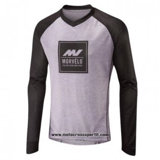 2020 Motocross Ciclismo Maglie Morvelo Manica Lunga Grigio