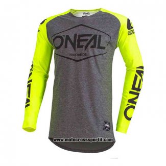 2020 Motocross Ciclismo Maglie Oneal Manica Lunga Grigio Giallo