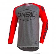 2020 Motocross Ciclismo Maglie Oneal Manica Lunga Grigio Rosso