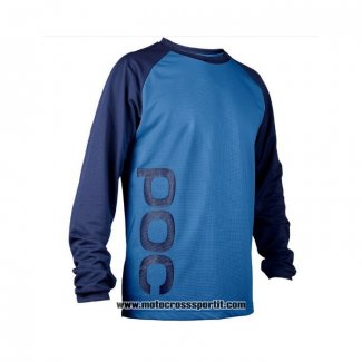 2020 Motocross Ciclismo Maglie POC Manica Lunga Blu