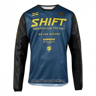 2020 Motocross Ciclismo Maglie Shift Manica Lunga Blu