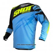 2020 Motocross Ciclismo Maglie Shot Manica Lunga Blu