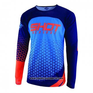 2020 Motocross Ciclismo Maglie Shot Manica Lunga Blu