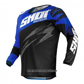 2020 Motocross Ciclismo Maglie Shot Manica Lunga Nero Blu