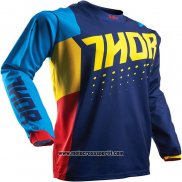 2020 Motocross Ciclismo Maglie Thor Manica Lunga Blu