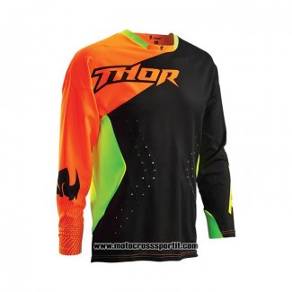 2020 Motocross Ciclismo Maglie Thor Manica Lunga Nero Arancione