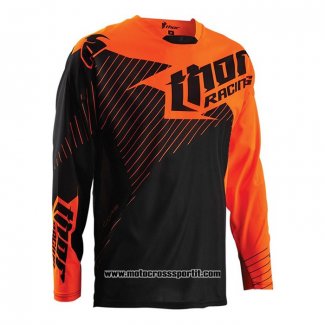 2020 Motocross Ciclismo Maglie Thor Manica Lunga Nero Arancione