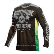 2021 Motocross Ciclismo Maglie Fast House Manica Lunga Nero Verde