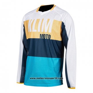 2021 Motocross Ciclismo Maglie Klim Manica Lunga Blu Giallo