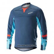 2020 Motocross Ciclismo Maglie Alpinestars Manica Lunga Blu