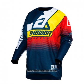 2020 Motocross Ciclismo Maglie Answer Manica Lunga Blu