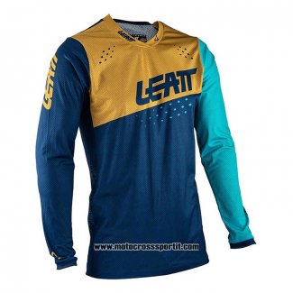 2020 Motocross Ciclismo Maglie Leatt Manica Lunga Blu