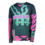 2020 Motocross Ciclismo Maglie Scott Manica Lunga Spento Blu Rosa