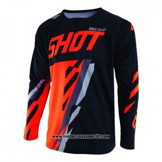 2020 Motocross Ciclismo Maglie Shot Manica Lunga Arancione