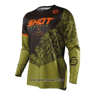 2020 Motocross Ciclismo Maglie Shot Manica Lunga Verde