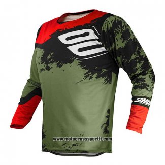 2020 Motocross Ciclismo Maglie Shot Manica Lunga Verde Rosso