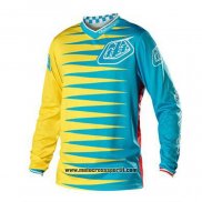 2020 Motocross Ciclismo Maglie TLD Manica Lunga Blu Giallo